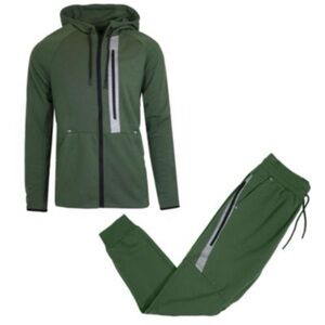 Green Tracksuit with Zipper Details